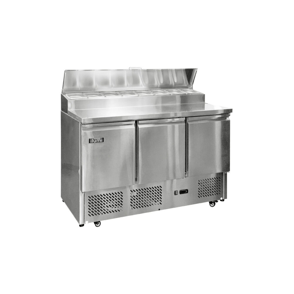 Mesa refrigeradada de tres puertas con ensaladera