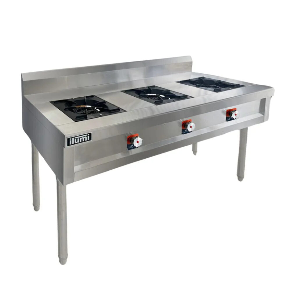 Cocina industrial con 3 hornillas